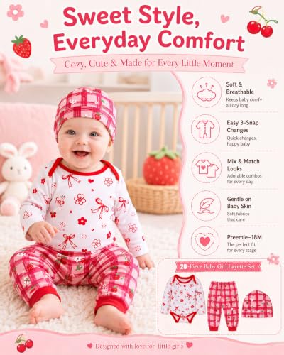 Image of Baby Boy Girl Clothes Preemie Newborn Must Have Infant Essentials Outfits 20 Piece Clothing 0-18 Months