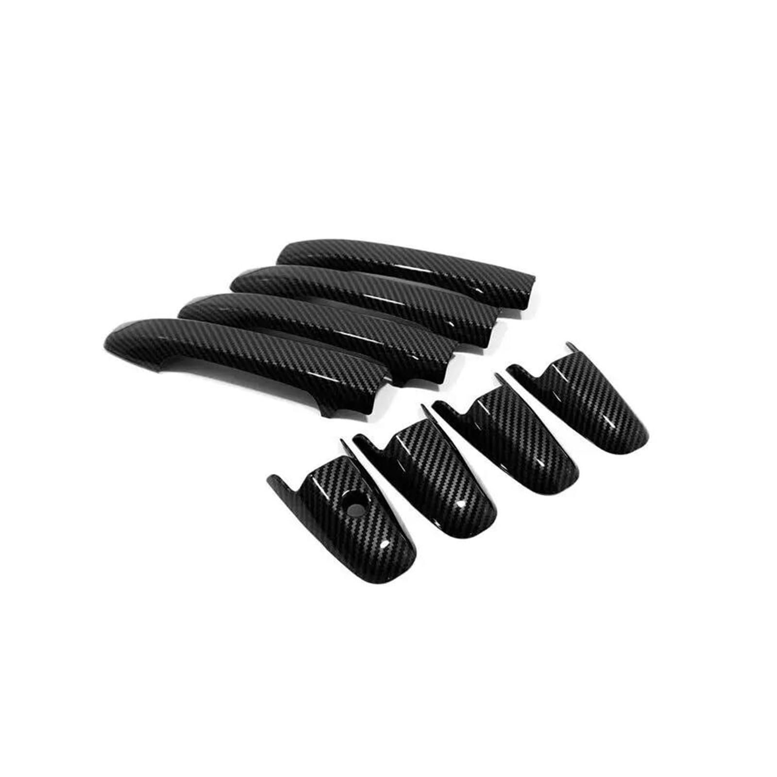FIXCOR Exterior Door Handle Moulding Cover Trim Decor for Civic 8th 2006 2007 2008 2009 2010 2011 Car Carbon Fiber Style