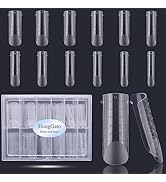 HungGato 120Pcs Half Matte Dual Nail Forms Square Poly Nail Gel Forms Full Cover Reusable C-Curve...