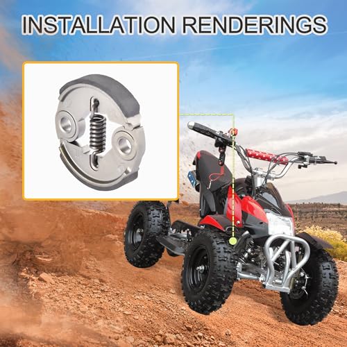 GOOFIT Kupplungsunterlage mit Feder Ersatz Für 43cc 47cc 49cc 2 Stroke Engine X-1 X-2 CAT EYE Mini Pocket Quad Dirt Bike ATV