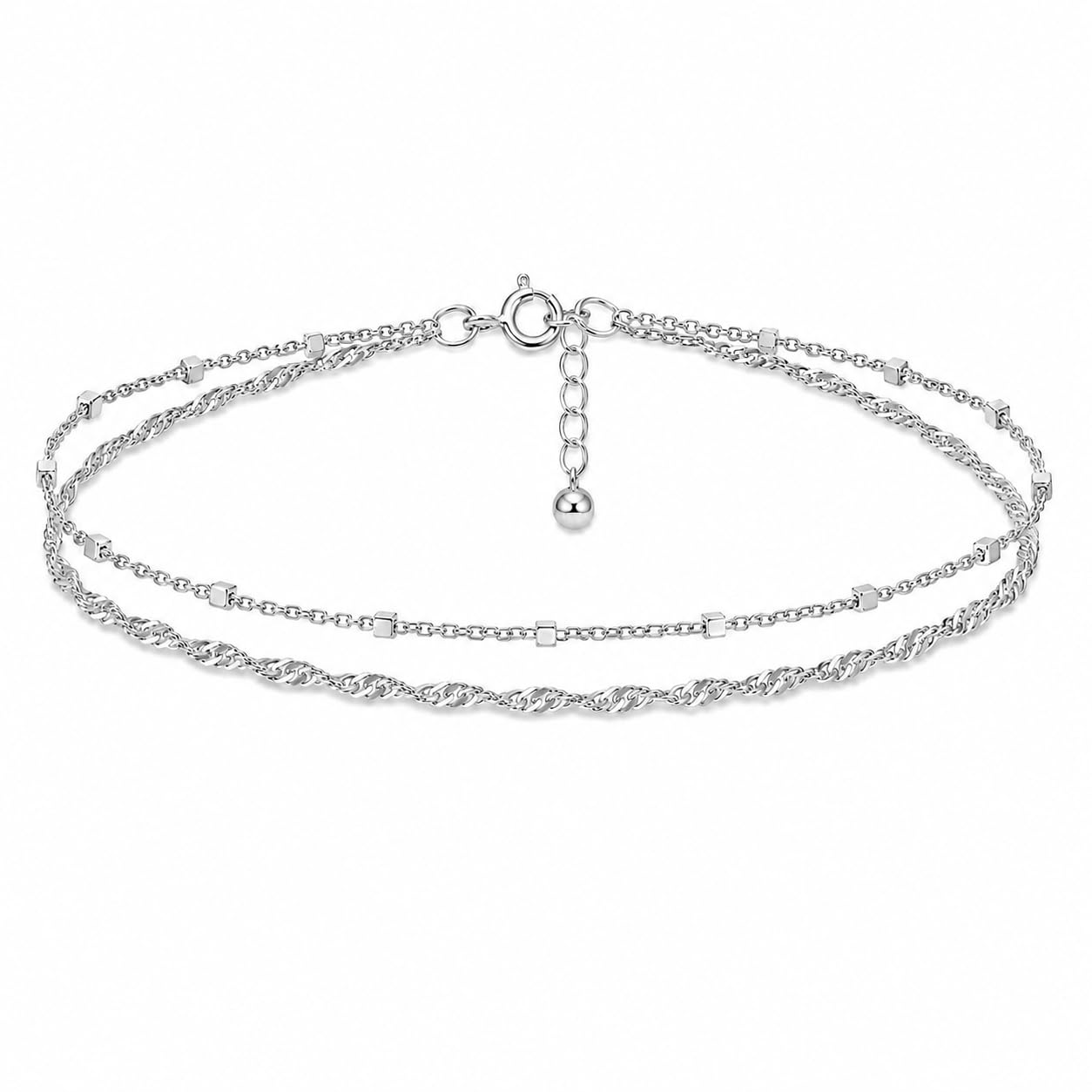 Annika Bella Double Stranded Sterling Silver Bracelet