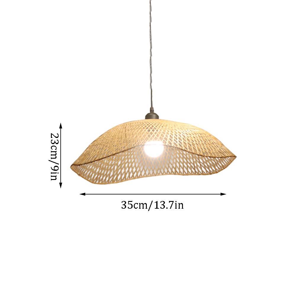Lampadario in bambù intrecciato a mano, lampada a sospensione in bambù aperta, paralume in bambù E27, lampada da soffitto, apparecchi di illuminazione a risparmio energetico per la decorazion
