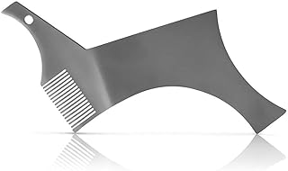 Beard Shaper Stencil Stainless Steel Beard Shaping Guide & Styling Tool for Perfect Line up & Edging Works with Beard Trimmer or Razor for Beard & Facial Hair