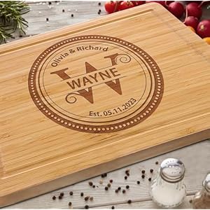 Custom Anniversary Cutting Board for Couple Wedding Gifts for Newlyweds Birthday Gifts For Wife and Husband Engagement Gifts Wedding Registry Items Christmas Parents Kitchen Gifts