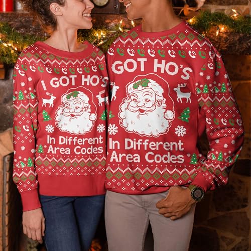 I Got Hos In Different Area Codes Christmas Sweatshirt - Image 4
