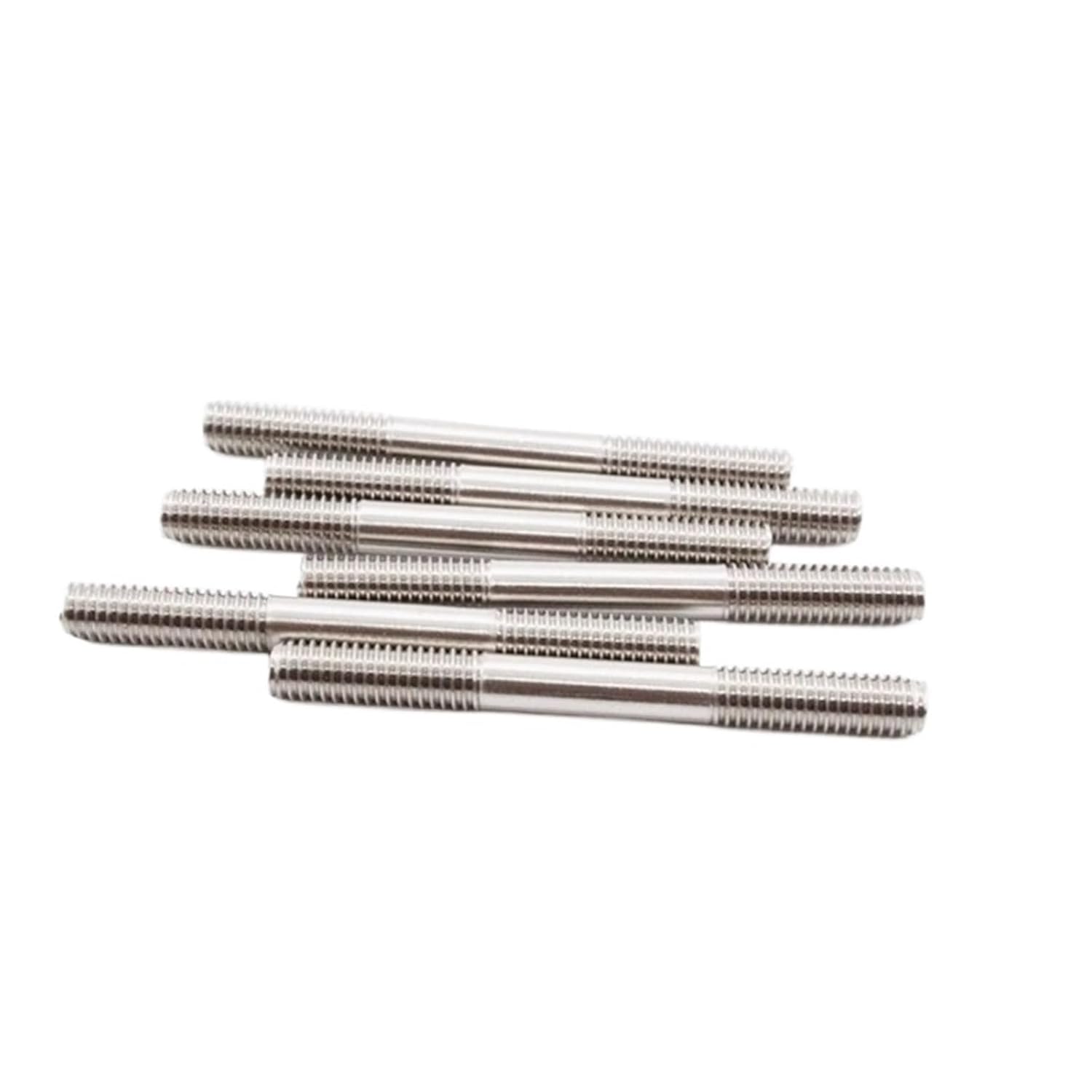 Double End Threaded Stud Screw Bolt 10-20PCS M4 M5 M6 Stainless Steel End Threaded Screw Headless Double Thread Studs Bolt(300mm,10pcs M6)