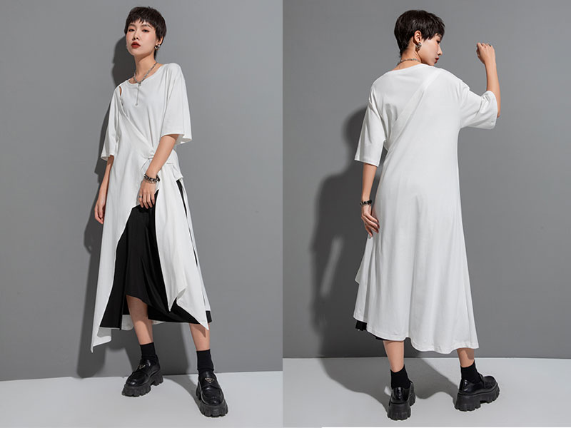 Amazon.co.jp: [モリノー] tシャツ ワンピース レディース 半袖 ロング