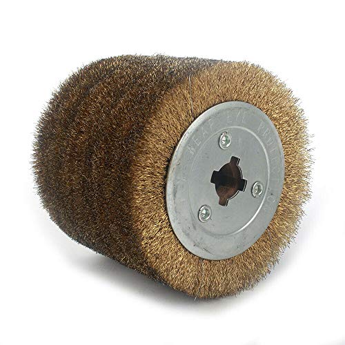 Image of SIGNI Copper Plated Steel Wire Drawing Polishing Burnishing Wheel for surface finishing of Stainless Steel, Aluminum, Metal and Wood (Copper coated steel wire 0.5mm)