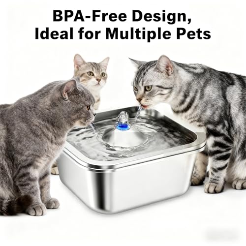 Fuente de agua para gatos acero inoxidable 4L miniatura 3