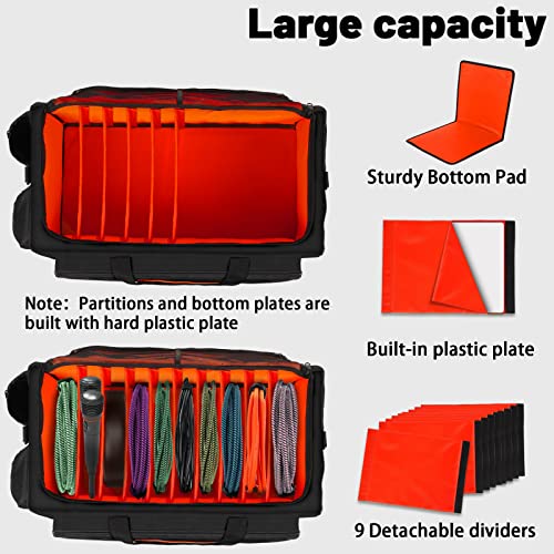 Timoxi Large Dj Bag With 9 Hard Removable Dividers，Dj Cable Bag With Heavy Oxford Cloth & Padded Shoulder Strap，For Professional Dj Gear, Musical Instrument And Accessories #TOP3