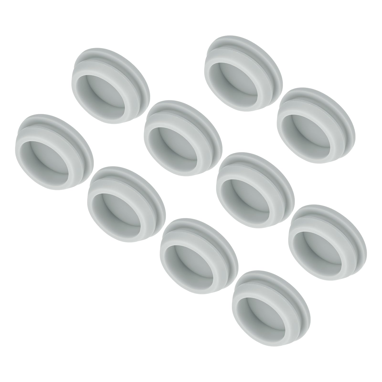 MECCANIXITY 10pcs Silicone Snap in Locking Hole Plugs,23mm/0.9 Inch Mounting Diameter Narrow Groove Width 2.5mm Panel Seal Cover Round for Kitchen Bulkheads Waterproof Sealing Plugs Grey