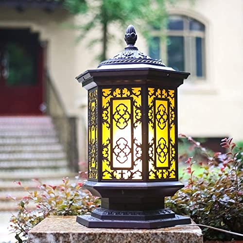 Lámpara de Pilar Estilo Chino IP55 farola de jardín y césped 4