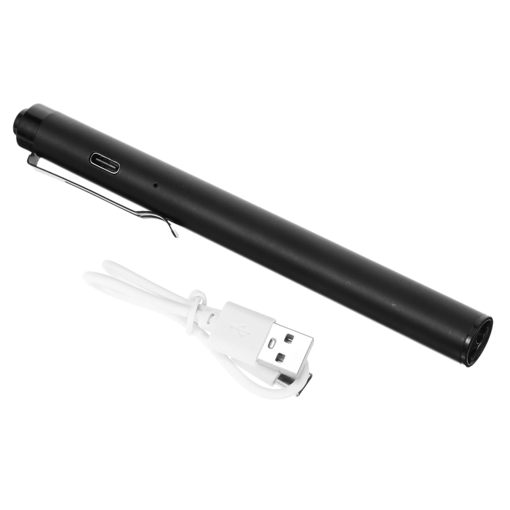 jojofuny Linterna Pequeña de Bolígrafo Recargable Batería 600mah, Acero Inoxidable, Luz LED Brillante para Cuidado Médico en Otorrinolaringología
