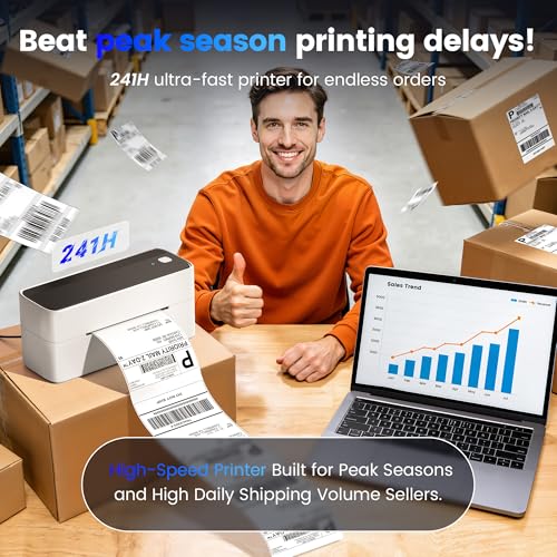 Image of Phomemo High-Speed Bluetooth Thermal Label Printer & 500Pcs 4x6 Thermal Shipping Label, Pink Labels Printers for Shipping Package, Compatible with iPhone, Android, Shopify, Amazon, USPS