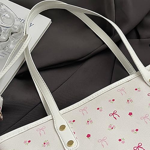 Women Bag Stylish Armpit Bag Large Capacity Shoulder Bows Handbag PU Leather Shopping Underarm For Everyday Women Shoulder La3