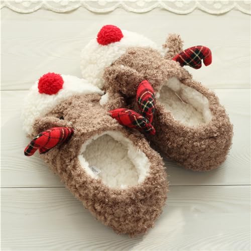 Womens Cartoon Indoor Warm Fleece Slippers Winter Soft Cozy Home Booties Non Slip Plush Slip on Shoes Ankle Boots Cute Animal Slippers for Women3