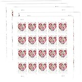 5 Sheets of 20 Quilled Paper Heart Forever USPS Stamps