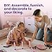Dollhouse with 4 Princesses, 4 Unicorns, Dog, Furniture and Accessories - Pink and Purple Dream Doll House Toy for Little Girls - 5 Rooms w/Garden, Furniture and Accessories, Gift for Girls Ages 2-7