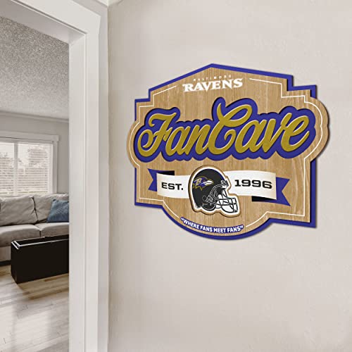 Image of YouTheFan NFL Baltimore Ravens FanCave Wall Art | Ready-To-Hang, 3D Multi-Layered Construction, Floating Wall Mount Design, Great Fan Gift, Officially Licensed Artwork