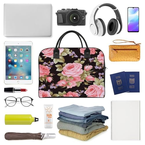 Bolso tote rosa con cierre y correa ajustable para laptop miniatura 5