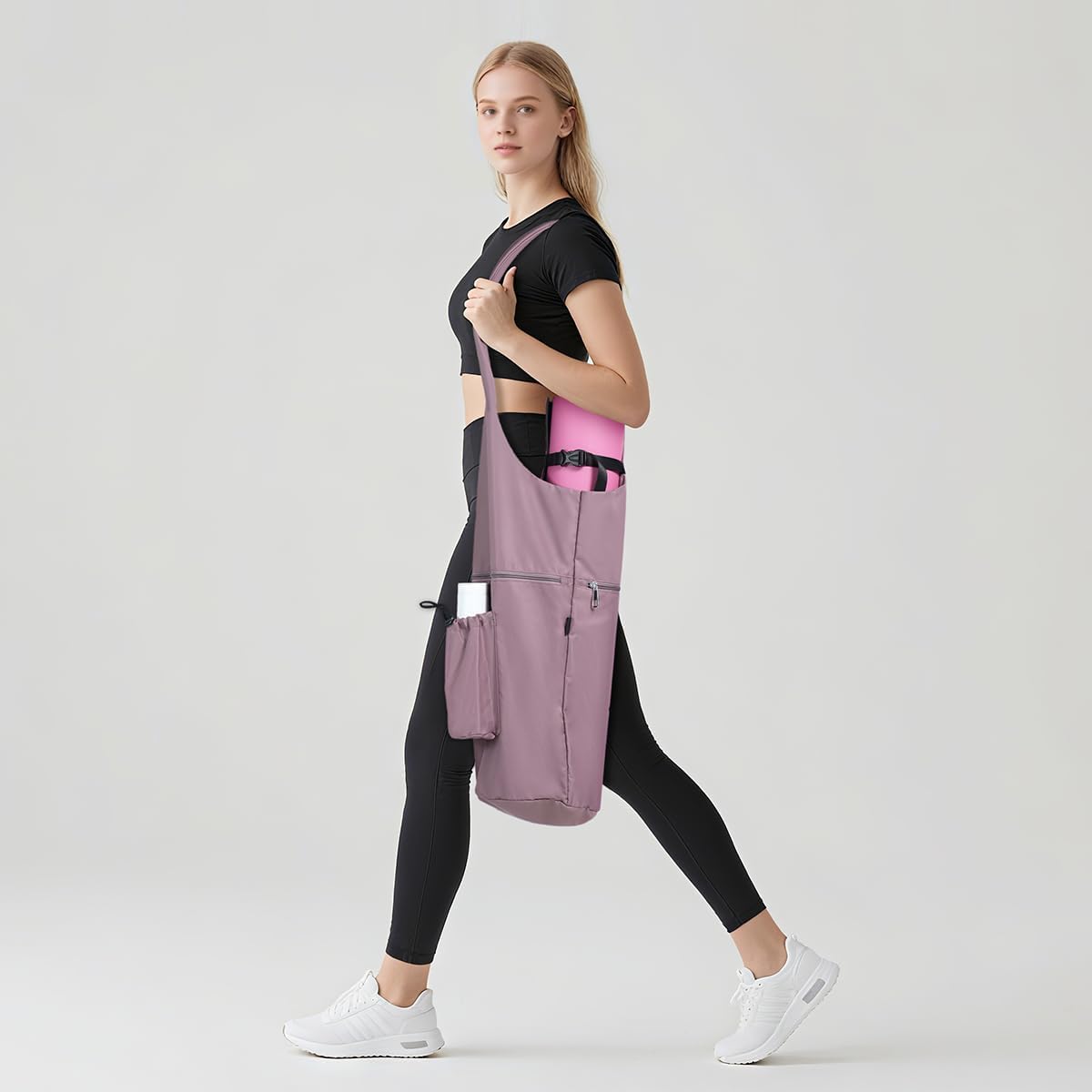 Yoga Mat Bag, with Protective Layer& Water Bottle Pocket and Big Wet Pocket & Yoga strap & Large Capacity,Stylish & Functional Fitness Mat And Essential items for Women & Men