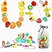 Pulchram 42PCS Fädelspiel,Lernspiel Spielzeug für Kleinkinder,Wooden Perlen Spielzeug,Motorikspielzeug ab 2 3 4 5 6 Jahren für Kleinkinder Mädchen Jungen Geschenke