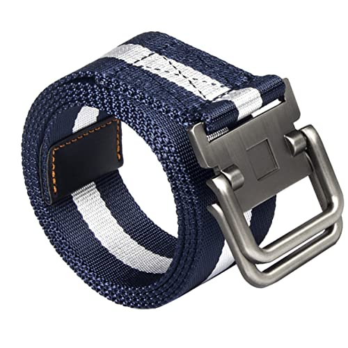 Adjustable Nylon Belt Sturdy Alloy Double Buckle for Duty Casual Outdoor Work Pants