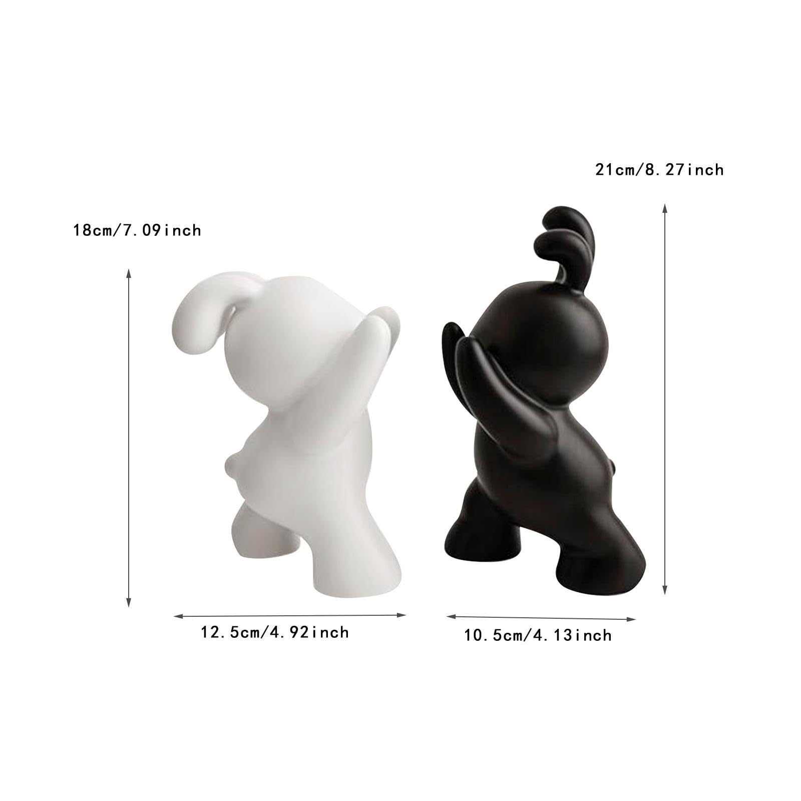 Sujetalibros decorativos con diseño de conejo, decoración de mesa, diseño de conejo, sujetalibros (blanco y negro)