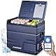 AAOBOSI Kompressor Kühlbox 54 L, Kühlbox Auto mit Dual Zone bis -20 °C, Kühlbox 12v 230v Tragbar mit App-Steuerung für Camping, LKW, Boot, Reisemobil, Touch-Steuerung, Anti-Shake