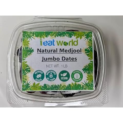 IEATWORLD Fresh Natural Jumbo Medjool Dates Always Fresh (1 Lb) Cover