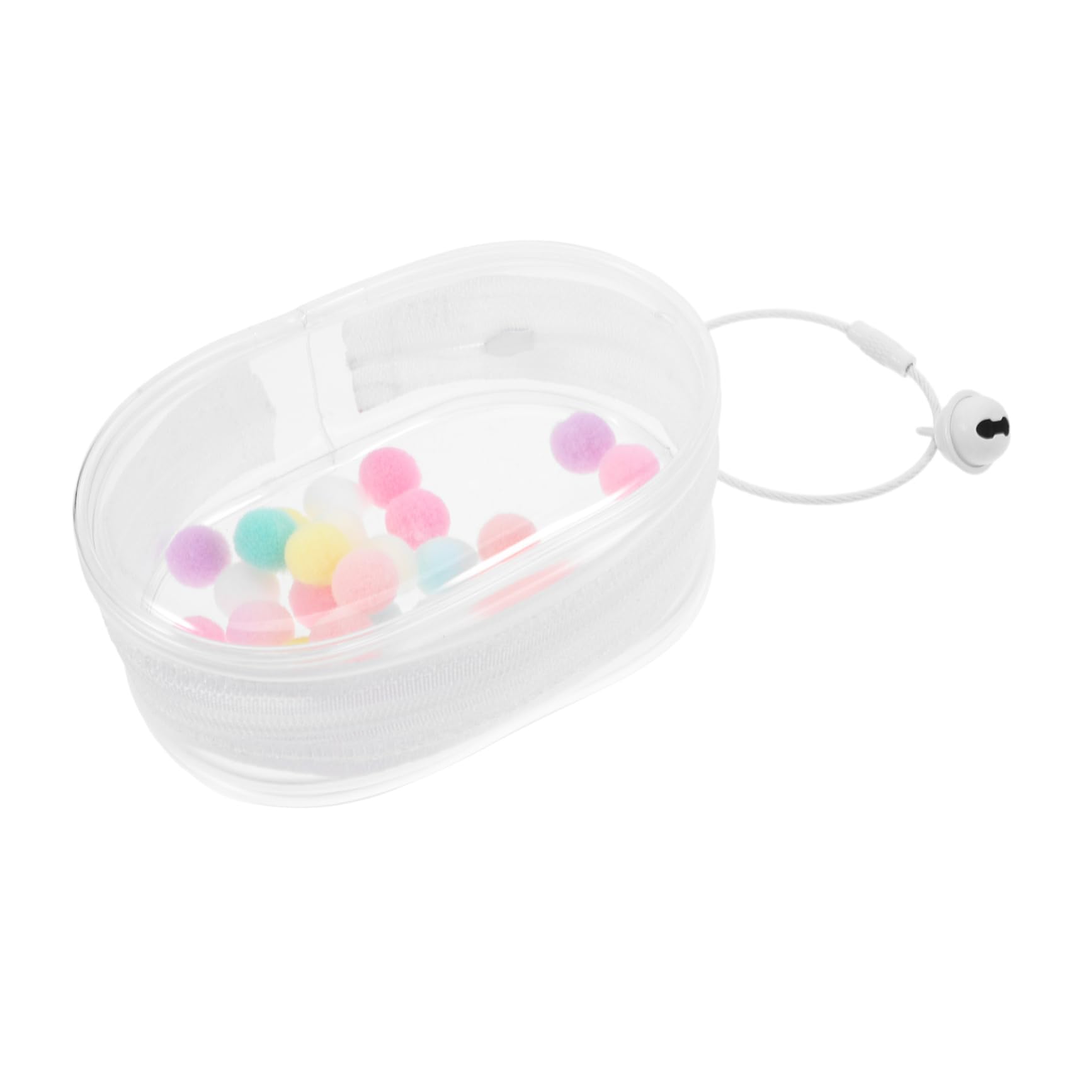 BESPORTBLE Clear PVC Doll Storage Bag with Keychain Lightweight Mini Figure Display Case Enclosed Design for Carrying Capacity Organizer for Outings and Travel