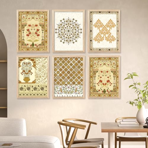 Image of kotart Premium Digital Madhubani Art Paintings with Frame for Home Decor - Framed Painting for Living Room Bedroom Office Room Decor - Painting for Wall Decoration - Pack of 6 (13x17, E)