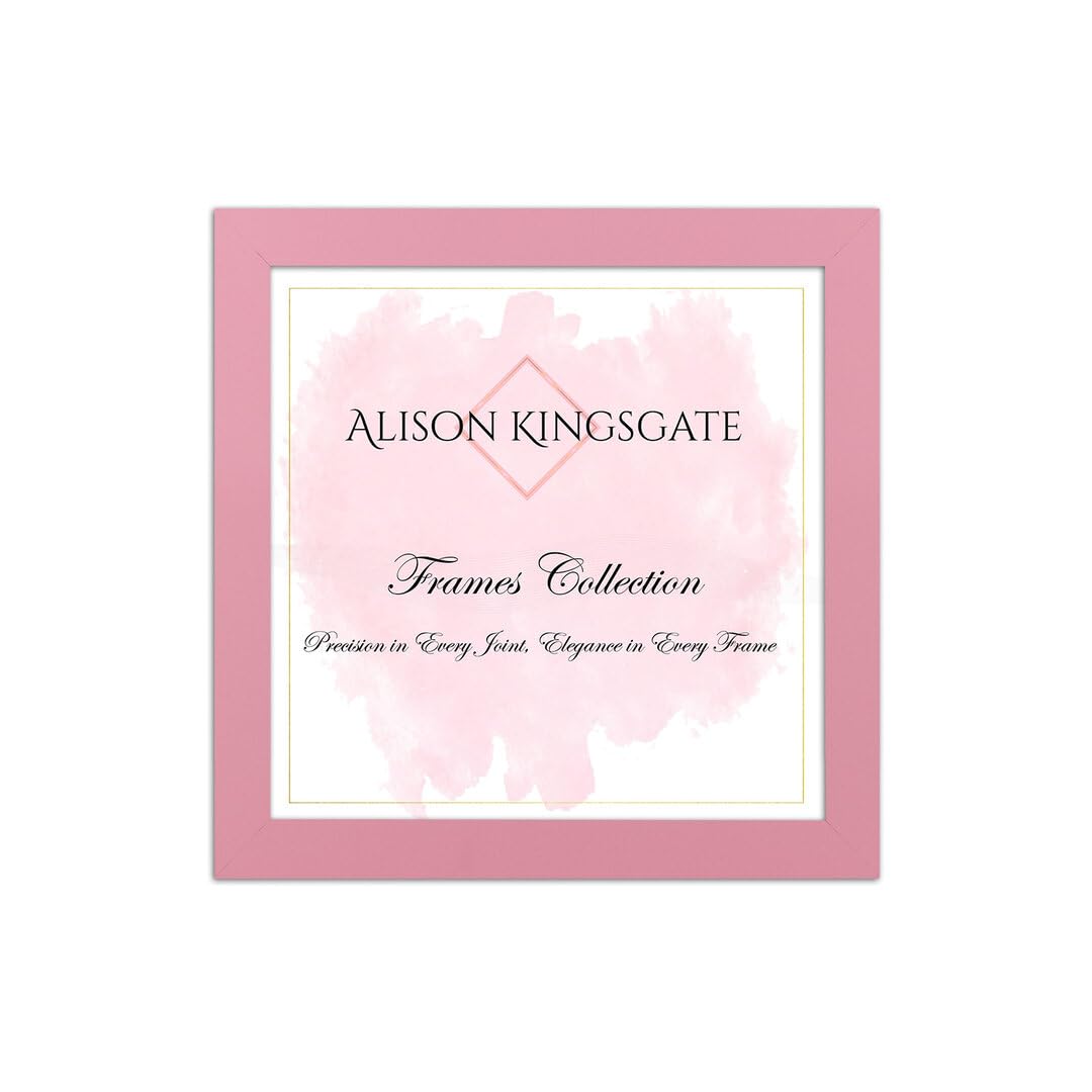 Alison Kingsgate Sleek 11X11 Picture Frame - Engineered Wood with Shatterproof Perspex Front -Perfect for Photos, Posters, Certificates -Suitable for Wall Mount or Tabletop Display - Pink — image 1