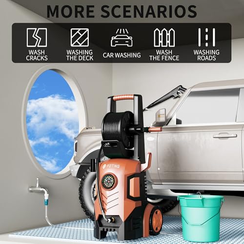 Image of 5000 MAX PSI P*ressure Washer 2026 NEW, Touch Screen 8 Level, 4 N*ozzles and F*OAM C*annon, P*ower Cleaner (Red)