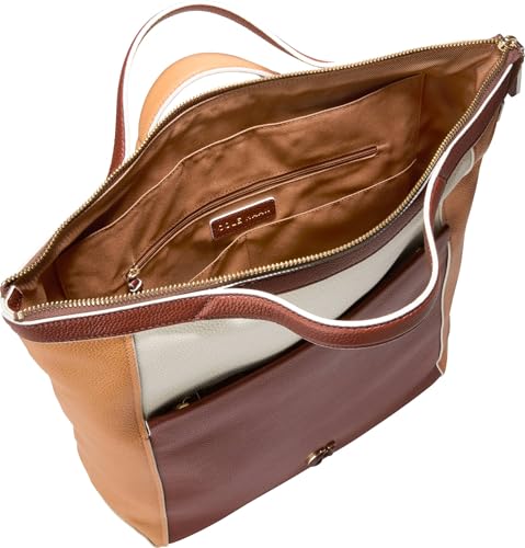 Cole Haan Women's Grand Series Grand Ambition Convertible Luxe Backpack, Dark Cuoio/Ivory/Biscuit/Mahogany4