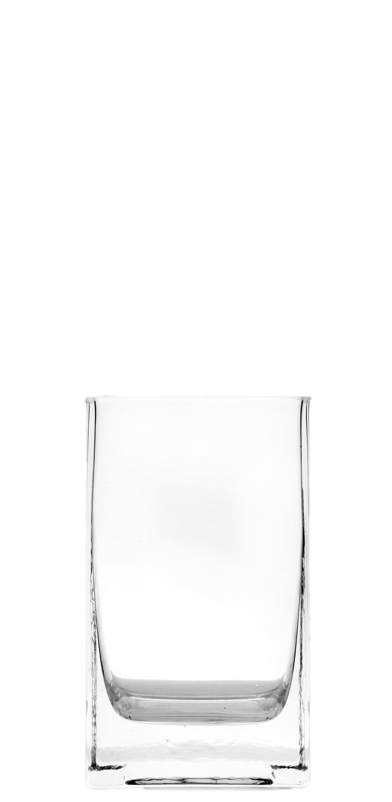 Daniele Dessina Clear Glass Square Vase - Dimensions 8 x 8 x 14 cm