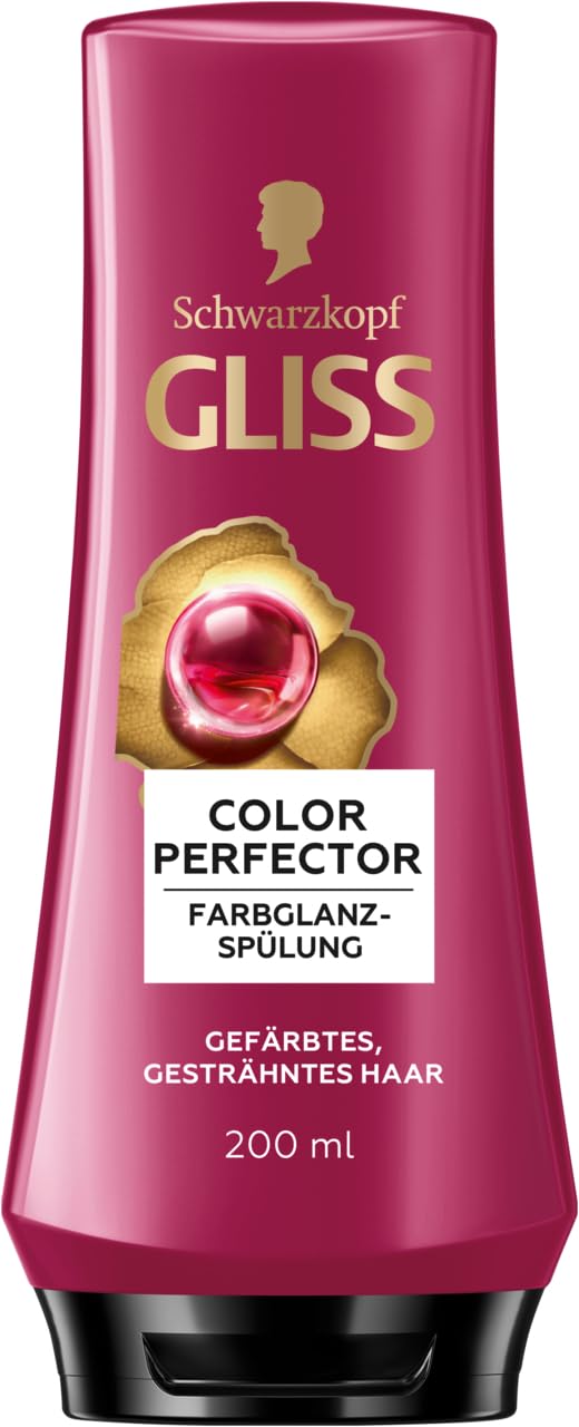 Gliss Kur Gliss Spülung Colour Perfector (10x 200 ml), Conditioner mit Hyaluron-Komplex & Cranberry-Extrakt für gesträhntes & gefärbtes Haar bietet Farbschutz und strahlenden Farbglanz