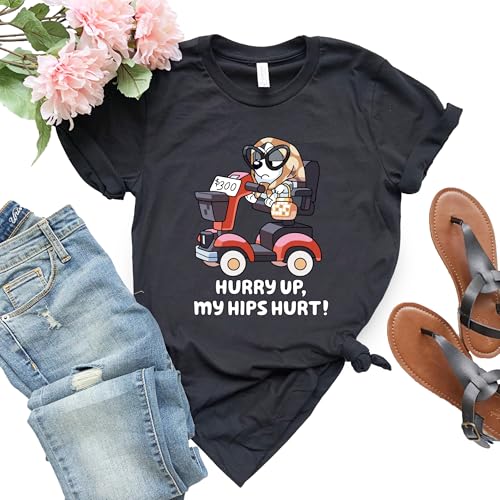 Grouchy Grannies Shirt, Hurry Up My HIPS Hurt!, Muffin Funny T-Shirt, Granny Muffin Tee, Here Come Grannies Bluee Tee