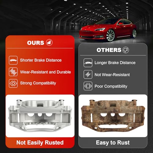 Image of cciyu Rear Right Disc Brake Caliper Assembly w /Bracket 18B5074 | For Ford Model - For E-150 2008-2014, For E-250 2008-2014, For E-350 Super Duty 2008-2019 2021-2024