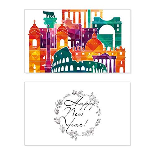 Tarjeta de Año Nuevo Roma Italia postal conmemorativa para felicitaciones