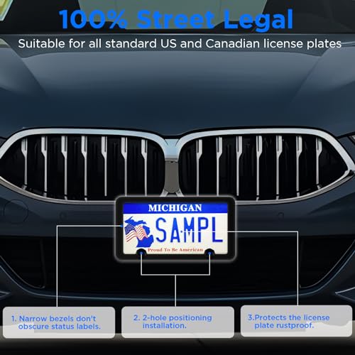 Save on RYHYC Black Metal License Plate Frame 2-Pack - Image 3