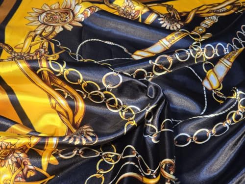 GIFTS FOR WOMEN Fashion Large 35"x35" Square Silk Feeling Head, Hair and Neck Scarf, Head Hair Wrap in Luxury Clutch-Style Gift Box3