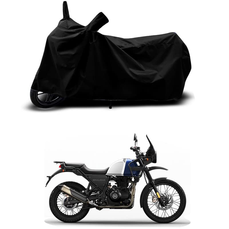 Image of 100% Scratchproof /UV-Rays /Heat Protection /Birds Dropping /Water Resistant /Dust Proof /Waterproof /Full Bike Scooty Two Wheeler Body Cover Compatible for Himalayan Lake All Varients[Black]