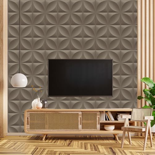 Image of Kayra Decor Wall Panels for Bedroom Butterfly Design Mega Graige Color 19.7 inch x 19.7 inch (Pack of 12) - Covers 32.34 Sq. Ft.