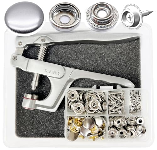 Druckknöpfe zum Schrauben, Druckknöpfe mit Zange 15mm Metall Druckknöpfe und Bolzen Set FüR Bootsabdeckungen, Möbel Leinwand Reparieren Von Segeltuch, NäHen,Planen Ersetzen Von MetallverschlüSsen