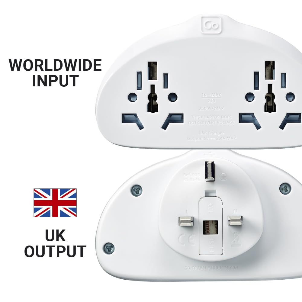 Go Travel Universal Travel Power Adapter With Dual USB