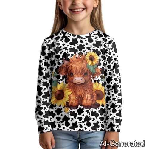 Image of Renewold Boys Girls Tees Kids T-Shirt Long Sleeve Crewneck T Shirts Casual Athletic Tops Clothing for Home School Travel