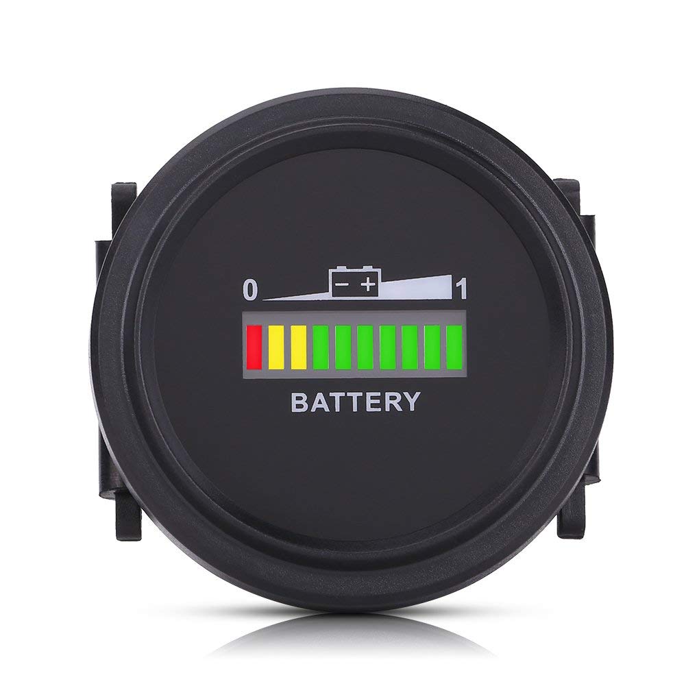 Ejoyous Indicatore del Misuratore di Livello della Batteria Digitale LED 12V / 24V / 36V / 48V / 72V per Carrello