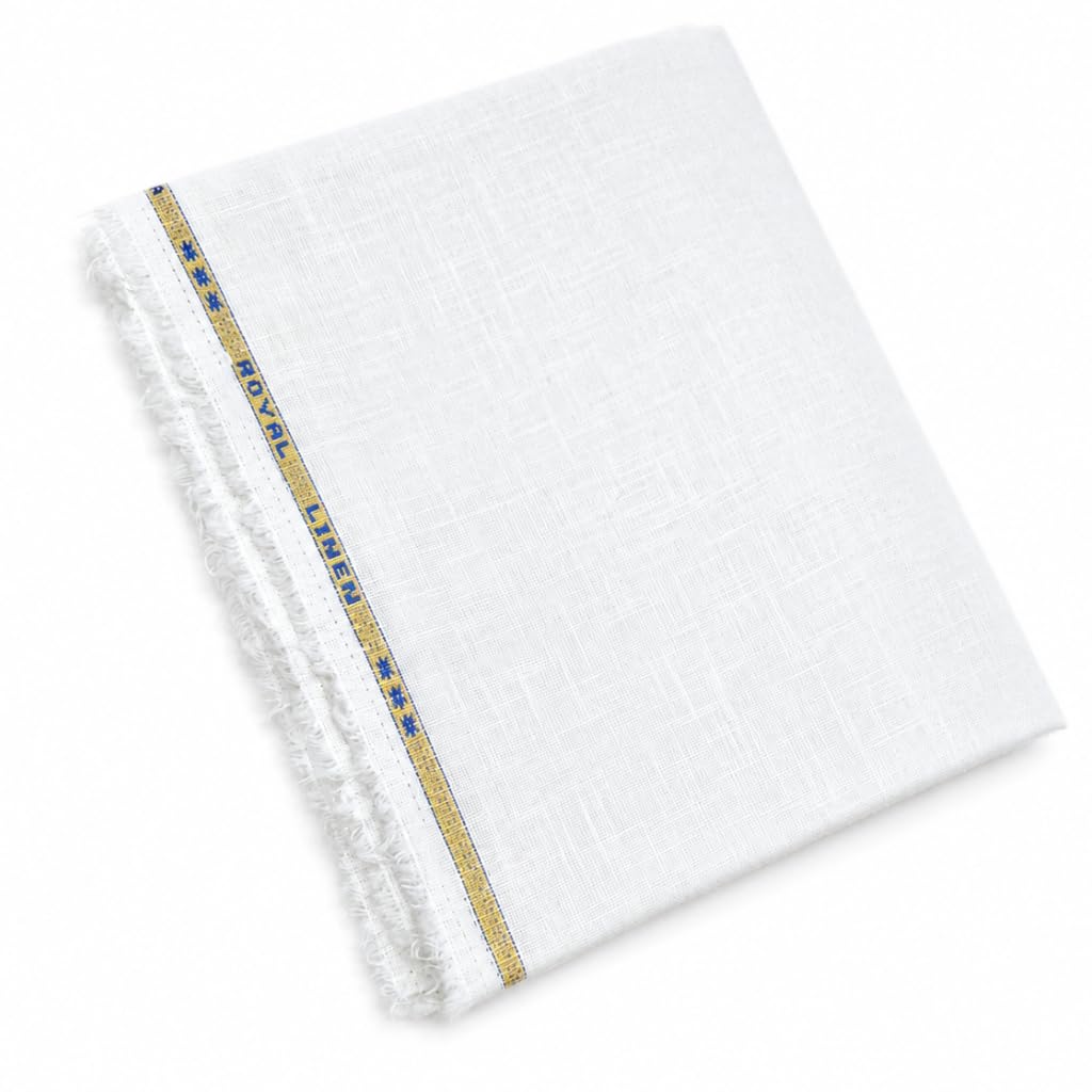 AROGMIRA White Men’s Pure Linen Unstitched Shirt & Trouser Fabric | 50 LEA Premium Linen Weave | for Shirt, Kurta & Kurti (58 Inch Width) (White, 3.5m)-picture-15