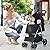 HRKIM Pet Stroller, Cat Dog Stroller for Medium Small Dog with Storage Basket Foldable Lightweight Dog Carrier Trolley